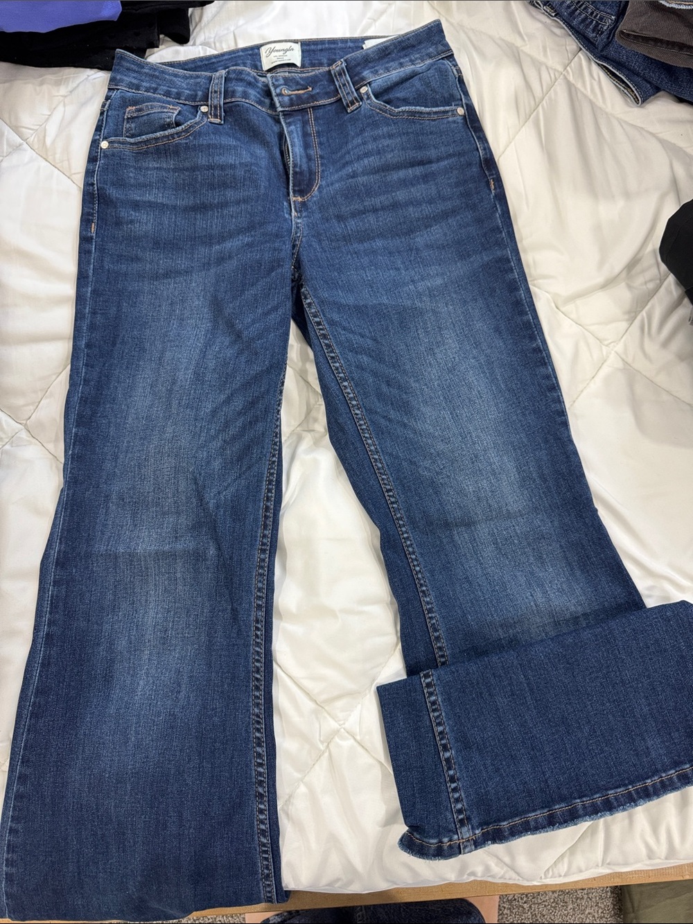 YoungLA Women's Dark Blue Wide-Leg Jeans